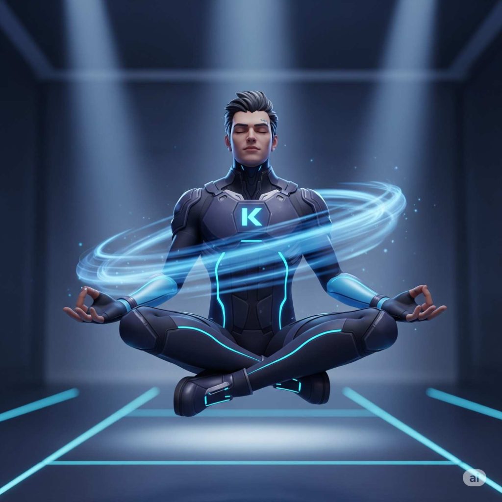 K meditating or skill activation animation