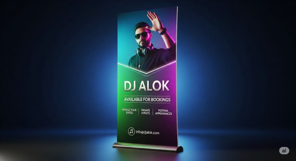 Event banner showing DJ Alok availability