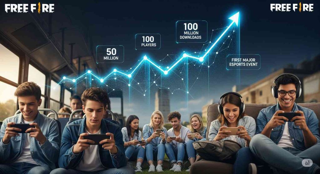 Early popularity and player surge contributing to Free Fire Growth and History during its initial years