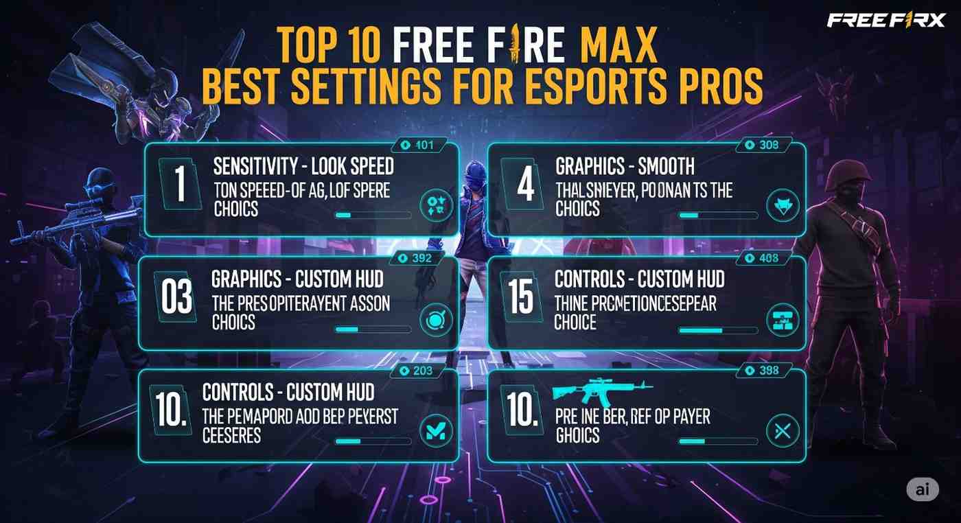 Top 10 Free Fire MAX Best Settings Used by Esports Pros