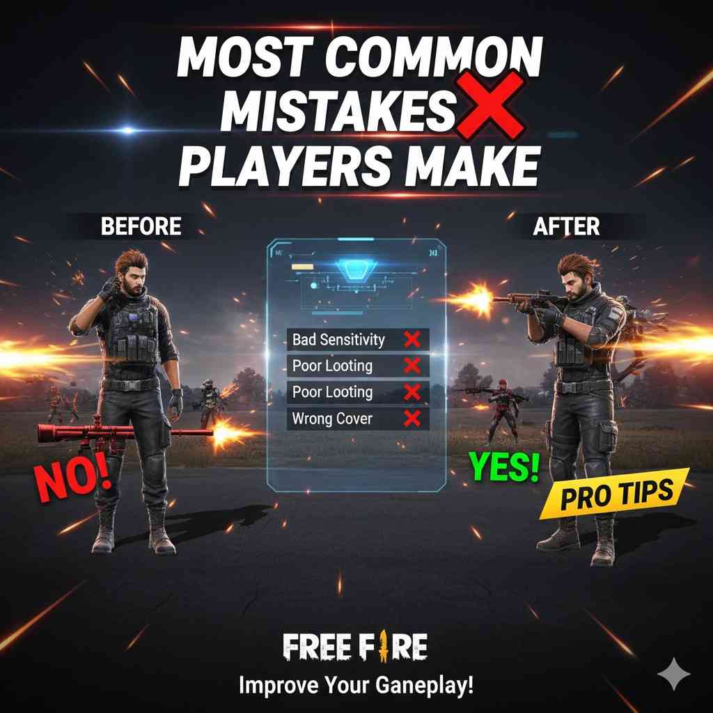 Most Common Mistakes Players Make – Best Free Fire Sensitivity Settings errors beginners should avoid for better gameplay.