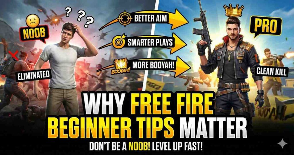 Why Free Fire Beginner Tips Are Important – guide for improving rank, aim and survival.