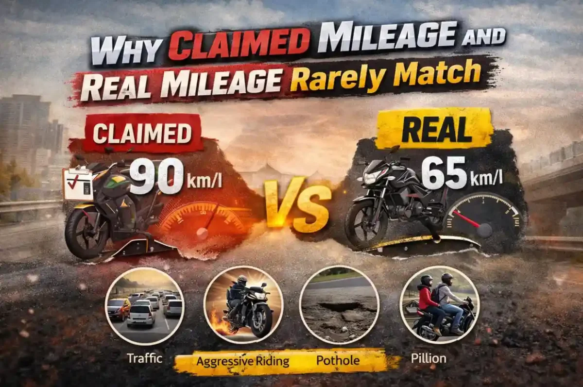 Why claimed mileage and real mileage rarely match in Bike Mileage Test 2026 under real Indian riding conditions