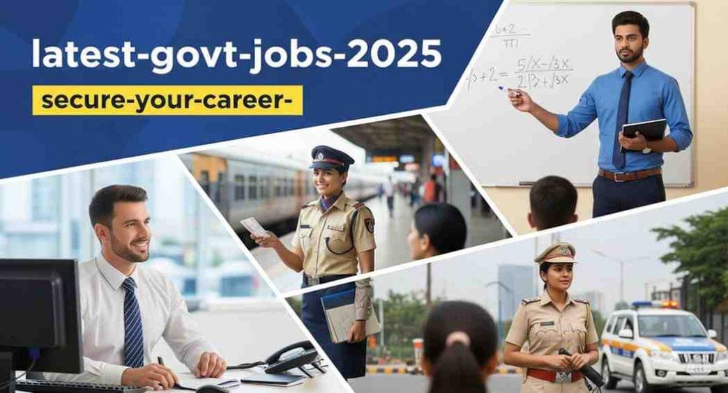 A young Indian job aspirant reviewing the latest govt jobs 2025 updates on a laptop, symbolizing secure government career opportunities.