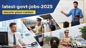 A young Indian job aspirant reviewing the latest govt jobs 2025 updates on a laptop, symbolizing secure government career opportunities.