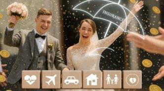 Headline explaining what wedding insurance covers in 2025, including vendor cancellations, weather delays, and venue issues.